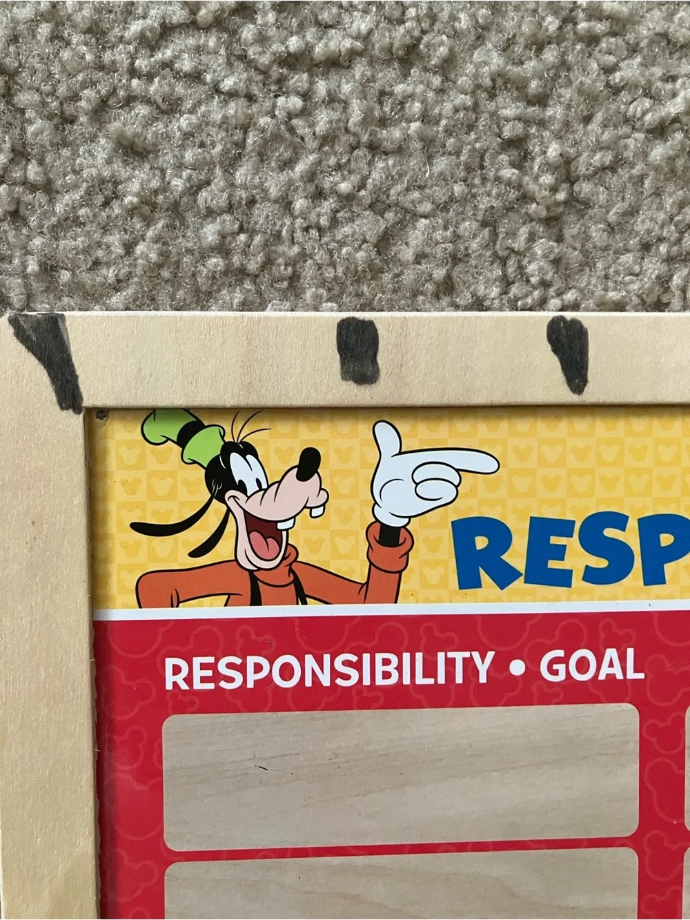 Melissa & Doug Mickey Mouse Magnetic Responsibility Chart - White & Brown